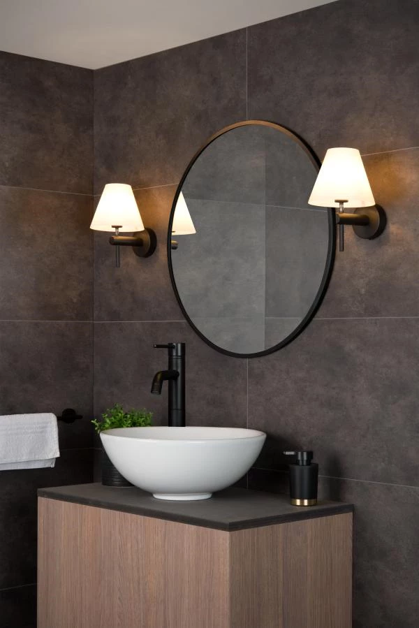 Lucide ROXY - Applique murale Salle de bains - 1xG9 - IP44 - Noir - ambiance 2